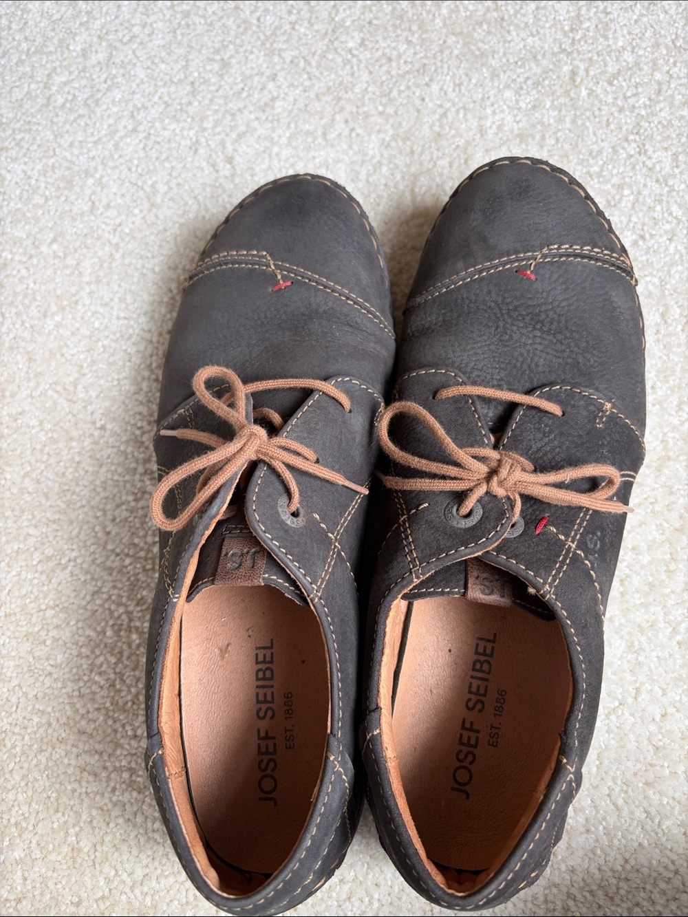 Josef Seibel women‘s Brown Leather Casual Lace-Up Shoes size 40 US 9 - Picture 4 of 4